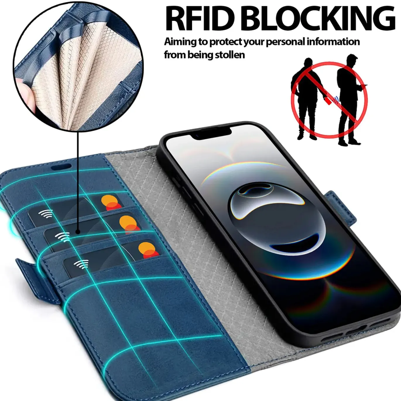 iPhone 16e - Robuste Klapphülle mit RFID Block