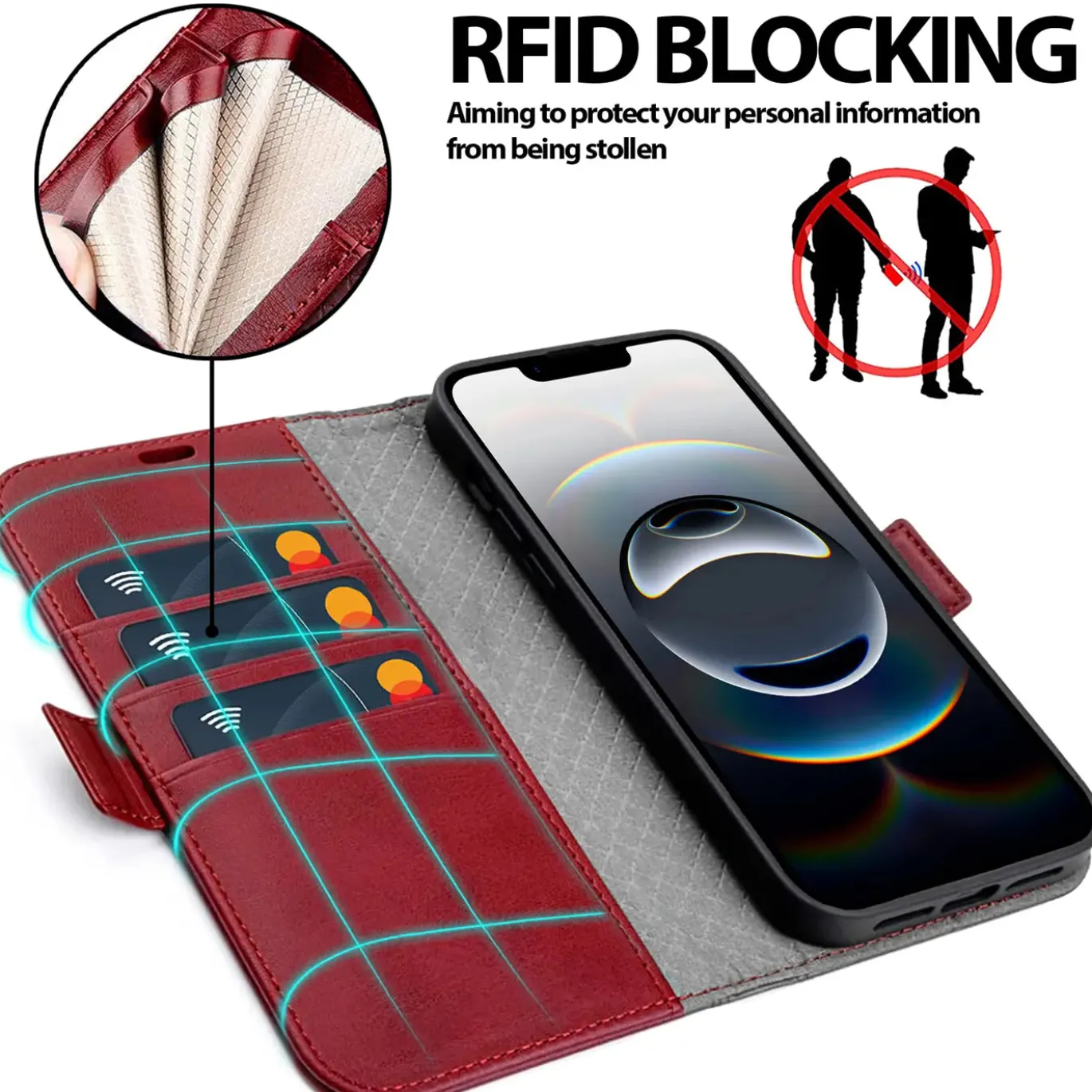 iPhone 16e - Robuste Klapphülle mit RFID Block