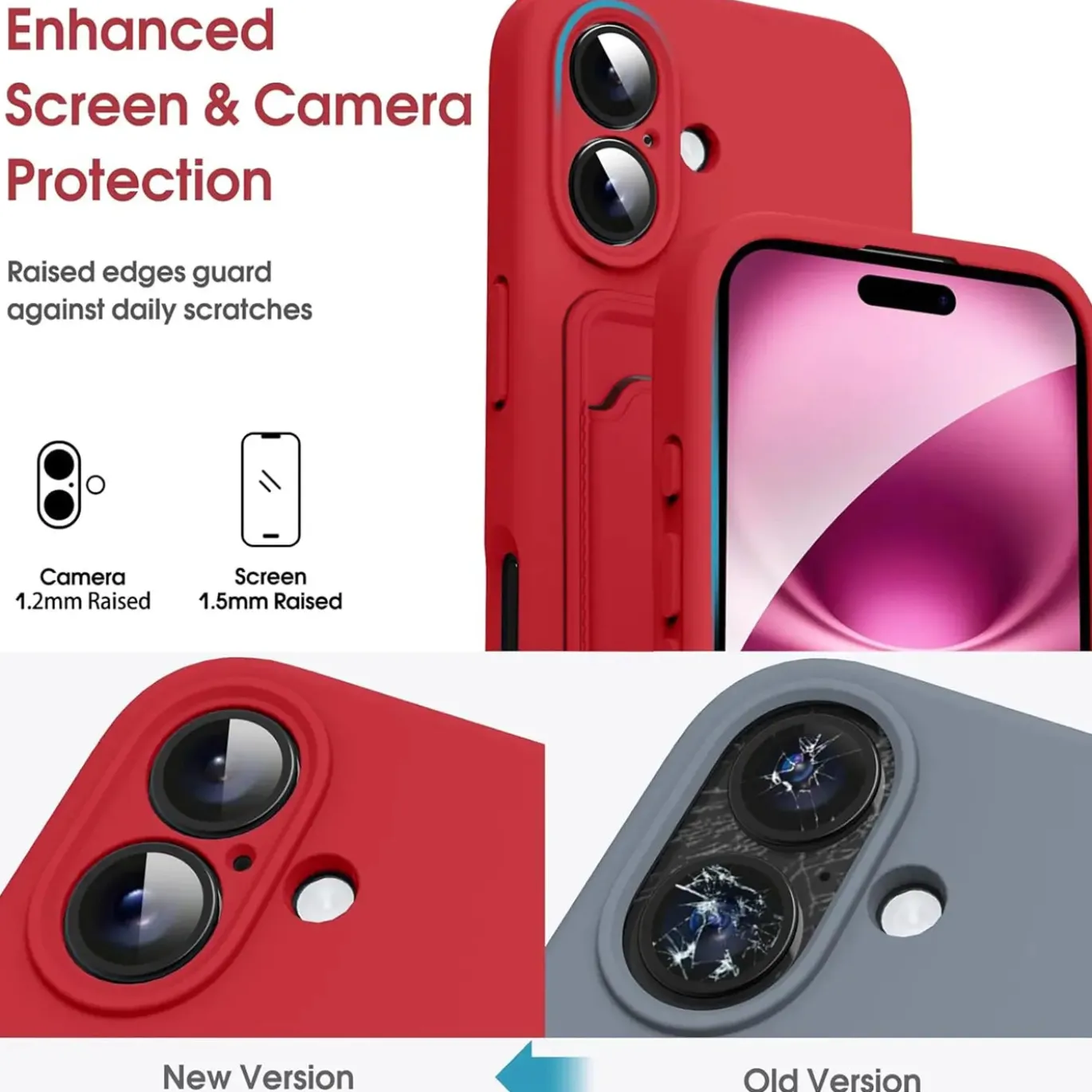 iPhone 16e - Silikonhülle mit Kartenfach & Kameraschutz