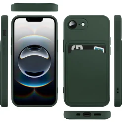iPhone 16e - Silikonhülle mit Kartenfach & Kameraschutz