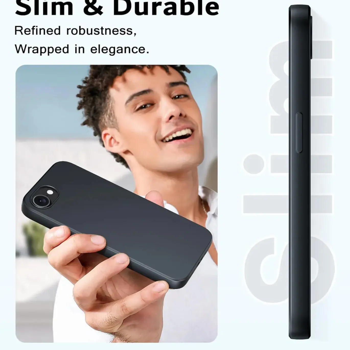 iPhone 16e - Slim Silikon Backcover Schwarz