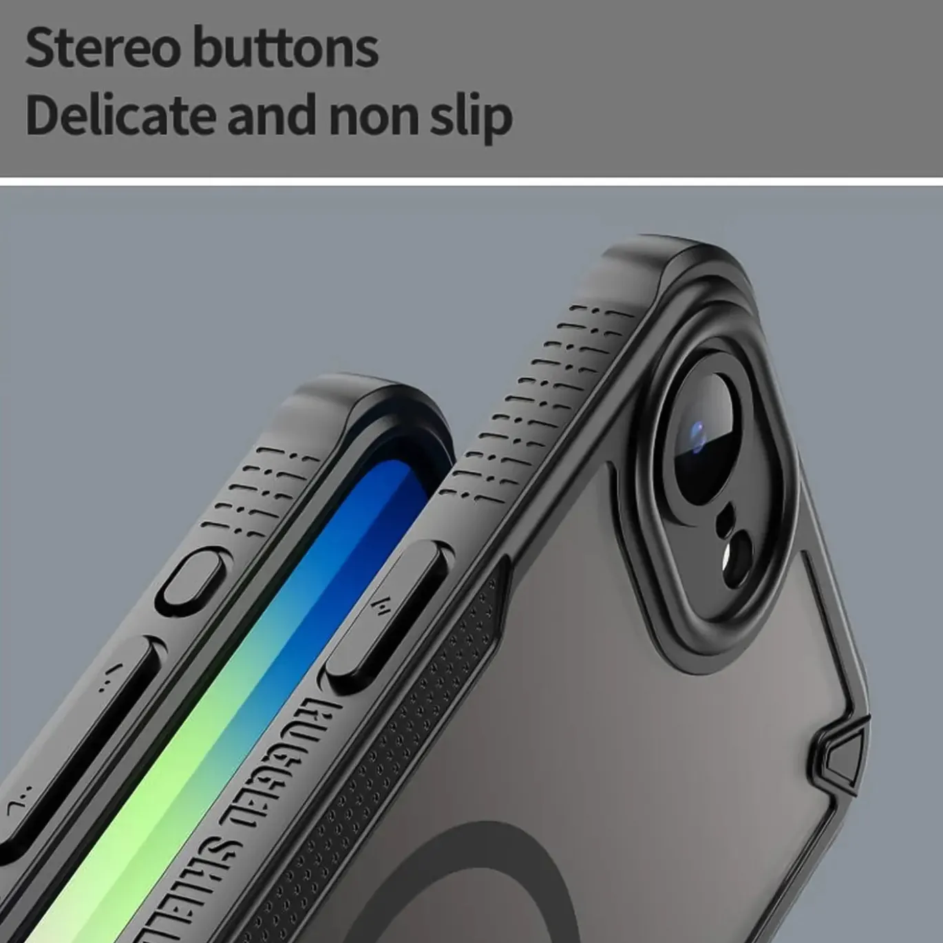 iPhone 16e - Stoßfestes MagSafe Case in Schwarz mit halbtransparenter Rückseite