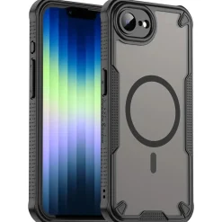 iPhone 16e - Stoßfestes MagSafe Case in Schwarz mit halbtransparenter Rückseite
