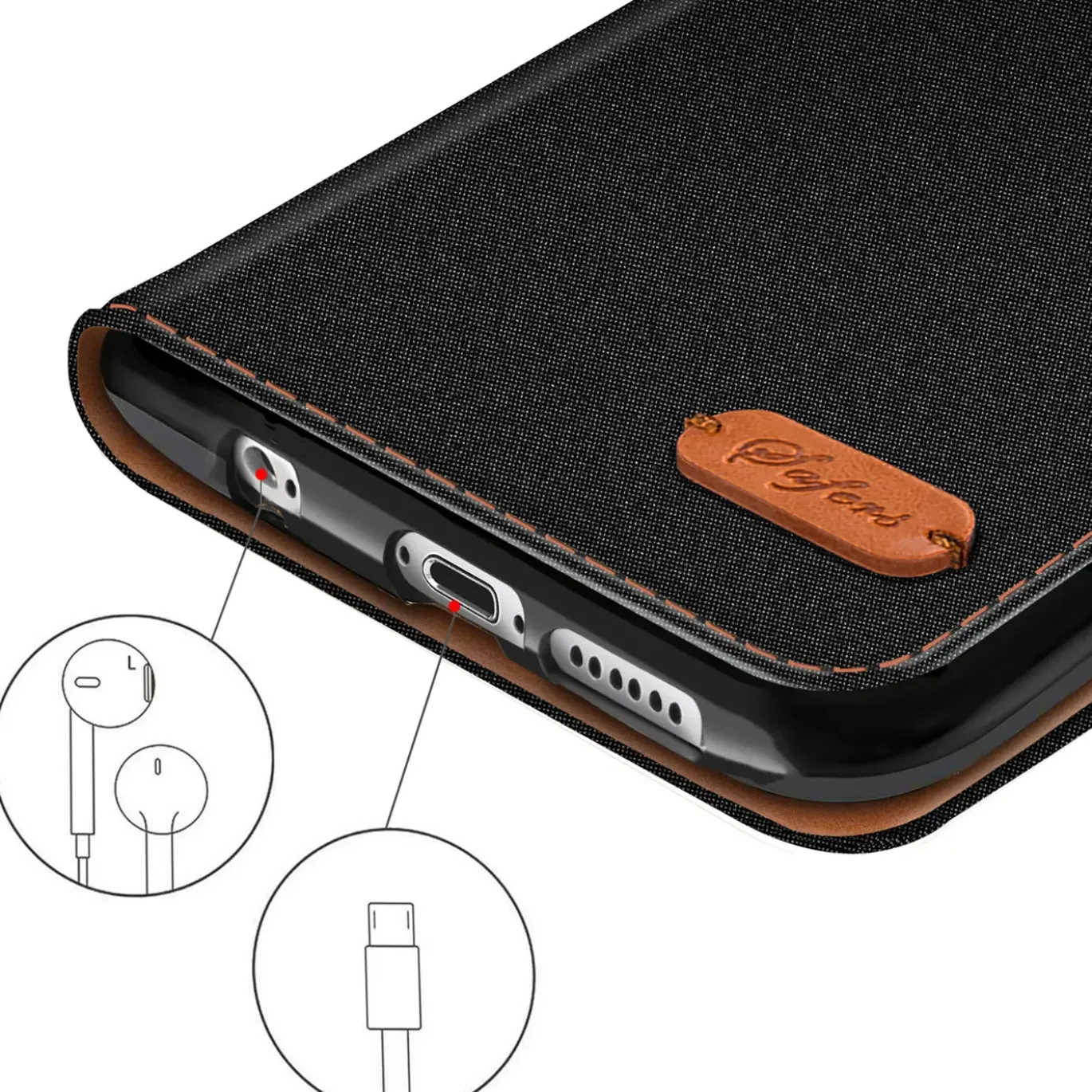 iPhone 6s Plus / 6 Plus - Jeanslook Klapphülle mit Kartenfach