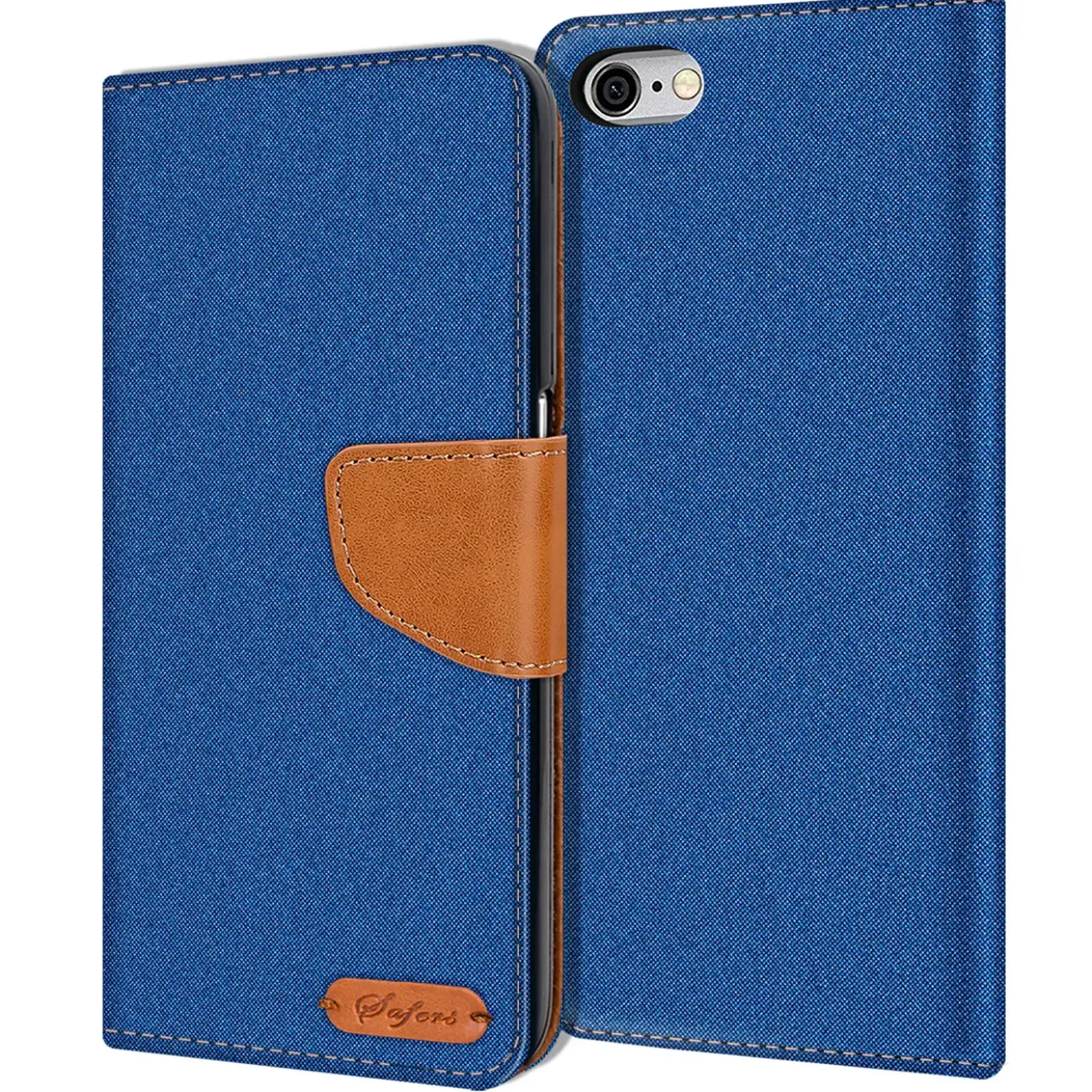 iPhone 6s Plus / 6 Plus - Jeanslook Klapphülle mit Kartenfach