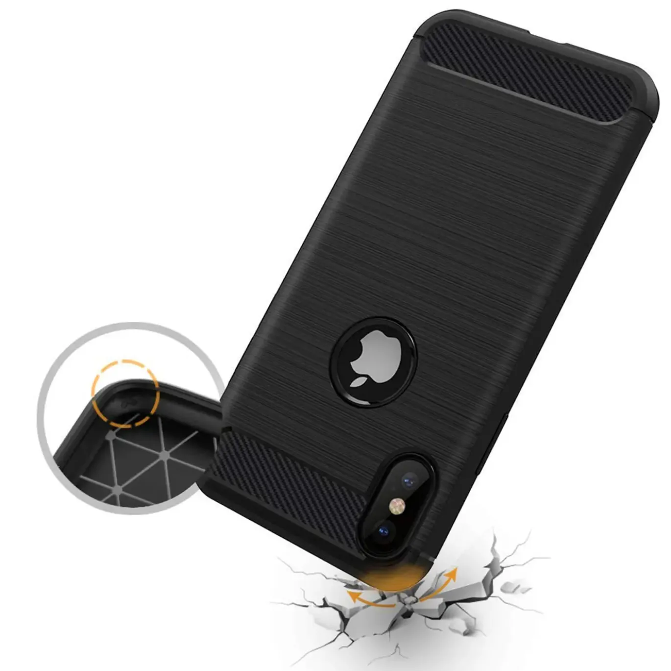 iPhone X / XS - Carbon Case Hülle, stoßfest