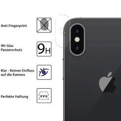 iPhone X / XS - 9H Displayschutzfolie 2x Display & Kamera