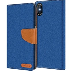 iPhone X / XS - Jeanslook Klapphülle mit Kartenfach