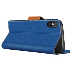 iPhone X / XS - Jeanslook Klapphülle mit Kartenfach