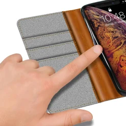 iPhone X / XS - Jeanslook Klapphülle mit Kartenfach