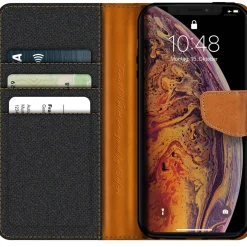iPhone X / XS - Jeanslook Klapphülle mit Kartenfach