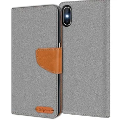 iPhone X / XS - Jeanslook Klapphülle mit Kartenfach