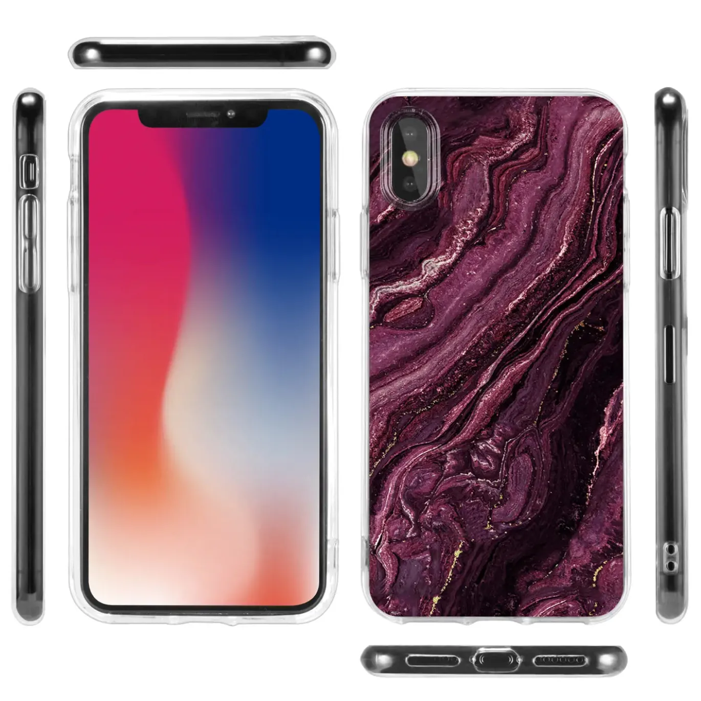 iPhone X / XS - Marmor & Sand Design Hülle