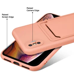 iPhone X / XS - Silikonhülle mit Kartenfach & Kameraschutz