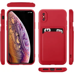 iPhone X / XS - Silikonhülle mit Kartenfach & Kameraschutz