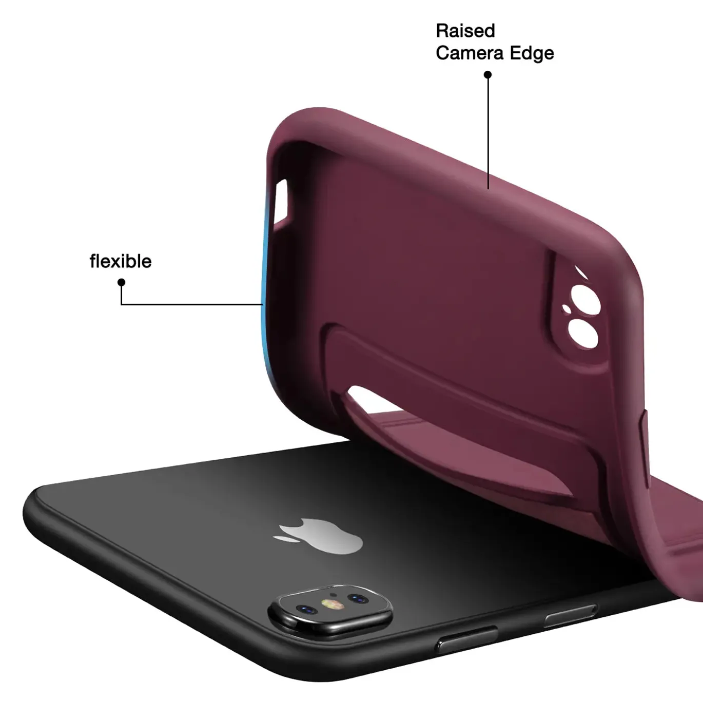 iPhone X / XS - Silikonhülle mit Kartenfach & Kameraschutz
