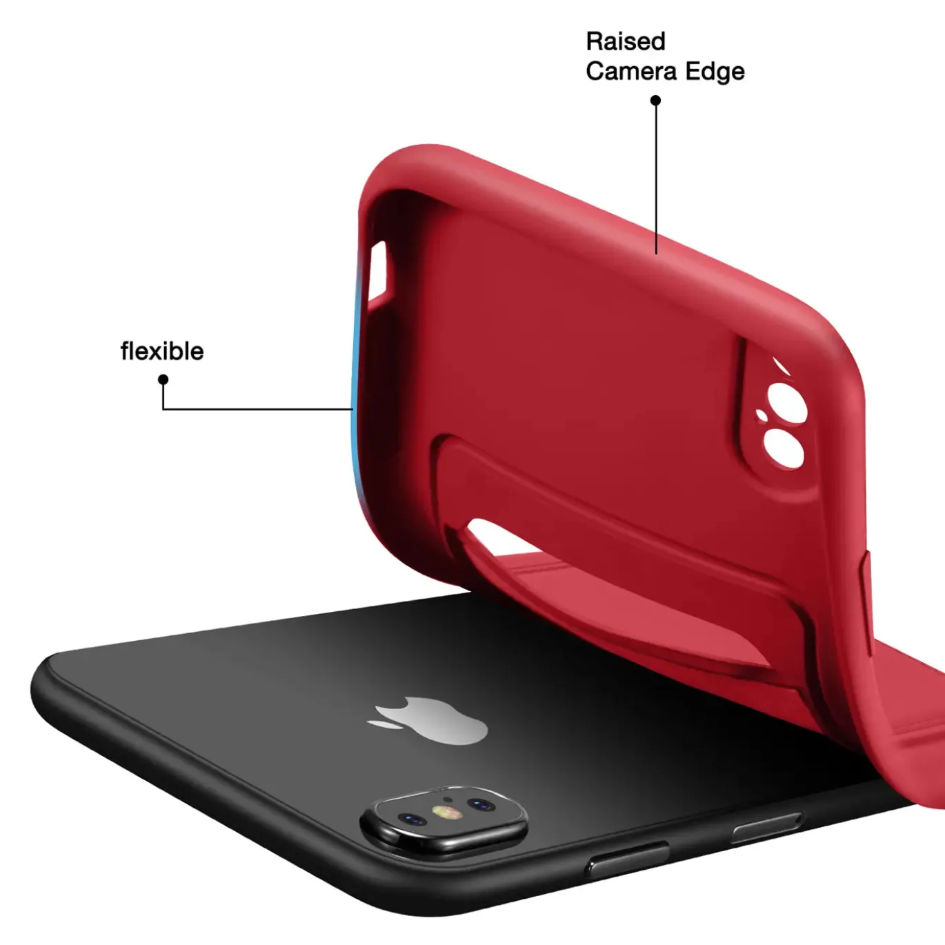 iPhone X / XS - Silikonhülle mit Kartenfach & Kameraschutz