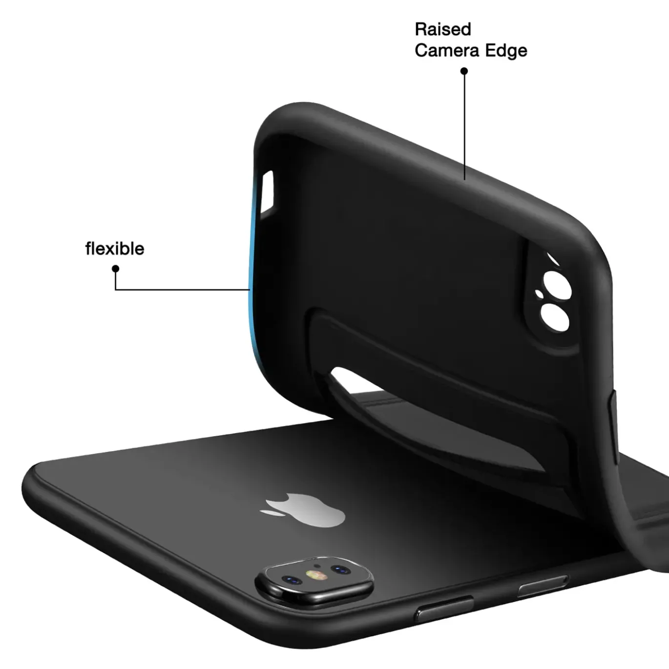 iPhone X / XS - Silikonhülle mit Kartenfach & Kameraschutz