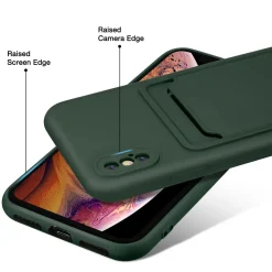 iPhone X / XS - Silikonhülle mit Kartenfach & Kameraschutz