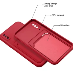 iPhone X / XS - Silikonhülle mit Kartenfach & Kameraschutz