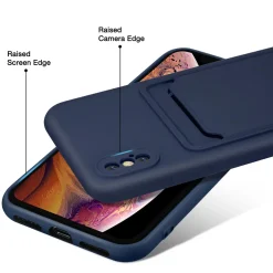 iPhone X / XS - Silikonhülle mit Kartenfach & Kameraschutz