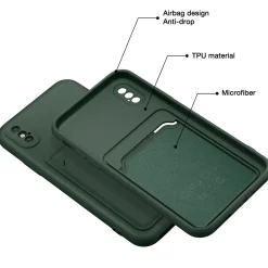 iPhone X / XS - Silikonhülle mit Kartenfach & Kameraschutz