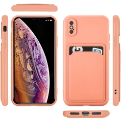 iPhone X / XS - Silikonhülle mit Kartenfach & Kameraschutz