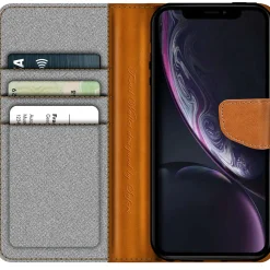iPhone XR - Jeanslook Klapphülle mit Kartenfach