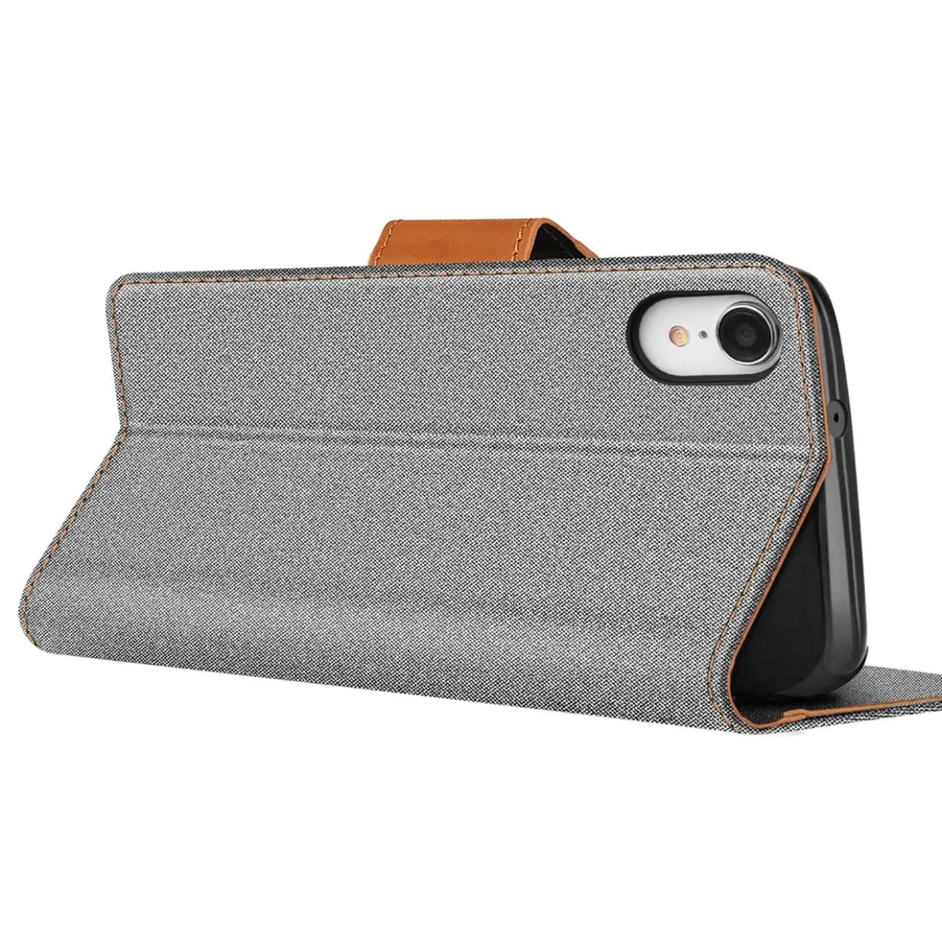 iPhone XR - Jeanslook Klapphülle mit Kartenfach