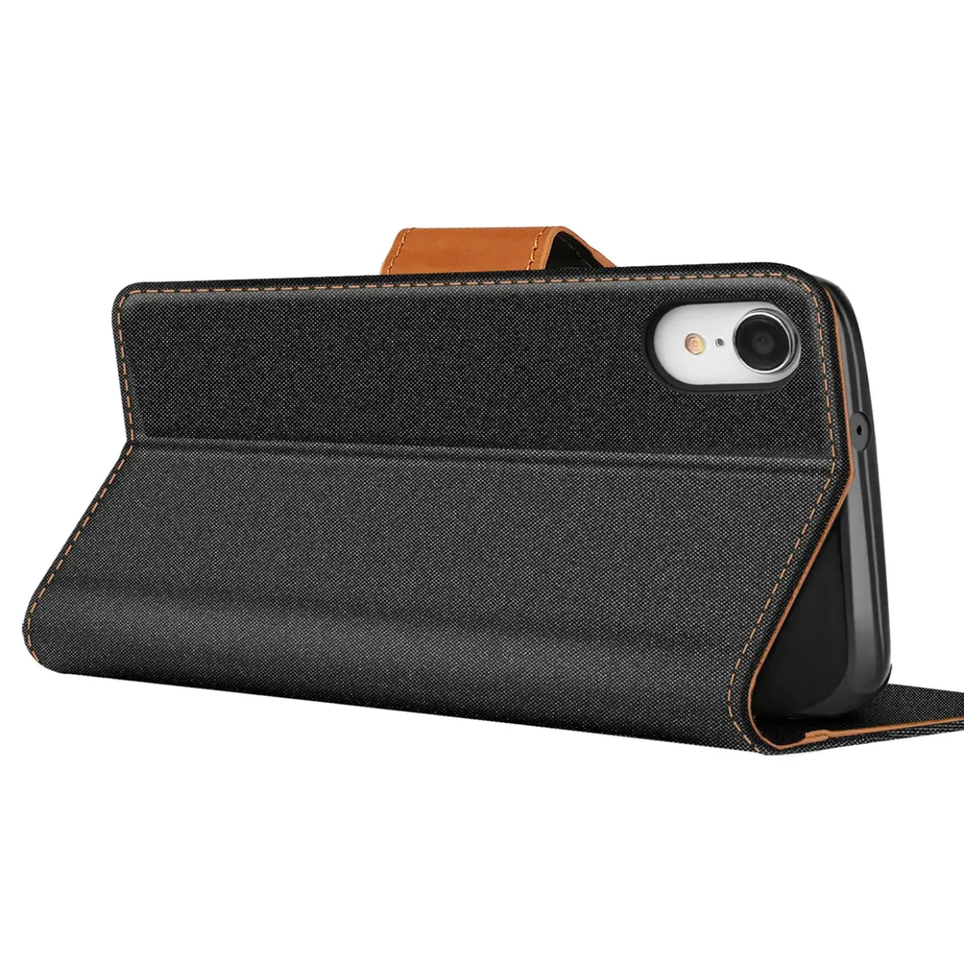 iPhone XR - Jeanslook Klapphülle mit Kartenfach
