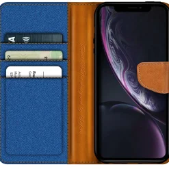 iPhone XR - Jeanslook Klapphülle mit Kartenfach