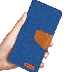 iPhone XR - Jeanslook Klapphülle mit Kartenfach