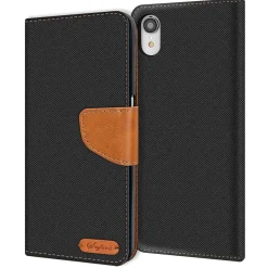 iPhone XR - Jeanslook Klapphülle mit Kartenfach