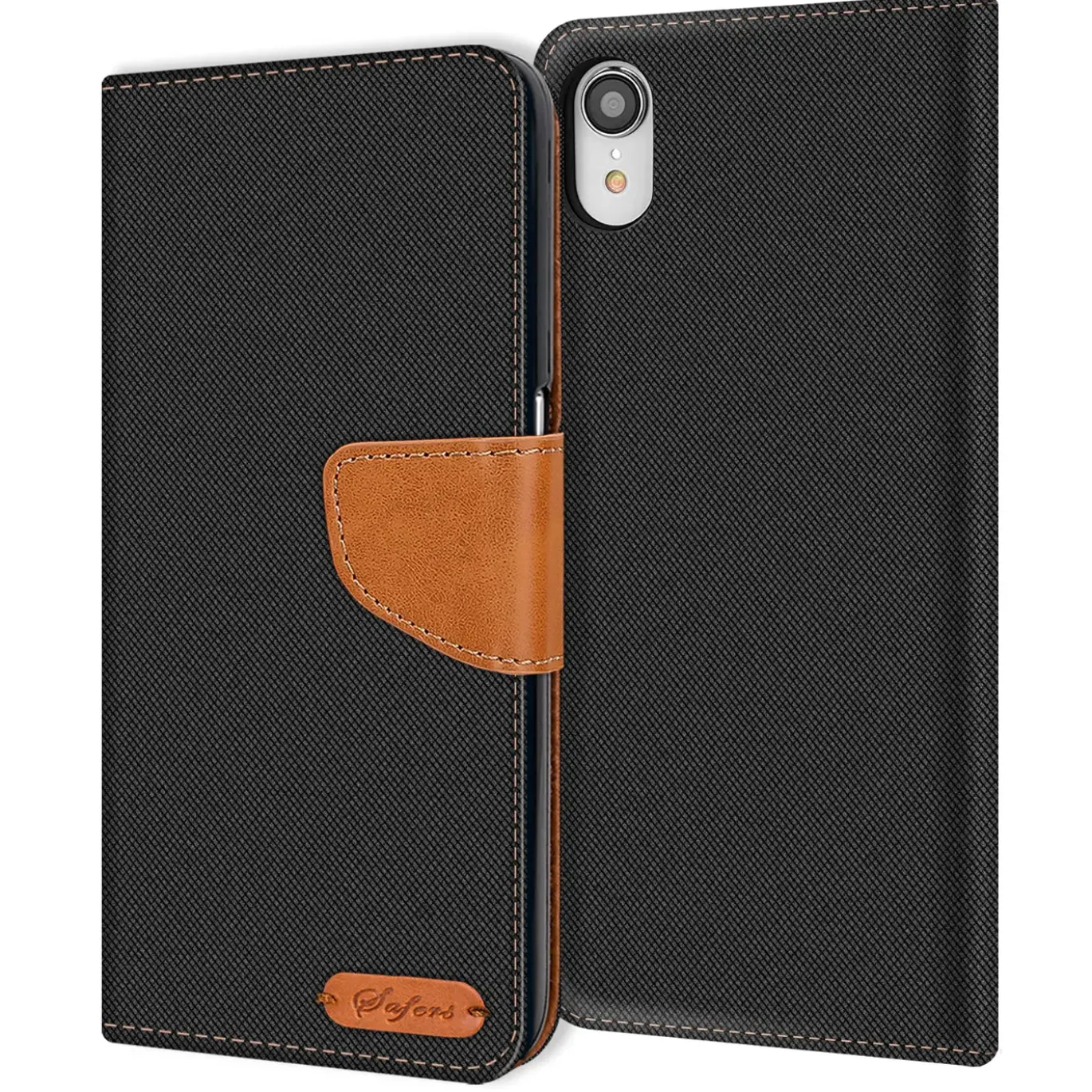 iPhone XR - Jeanslook Klapphülle mit Kartenfach