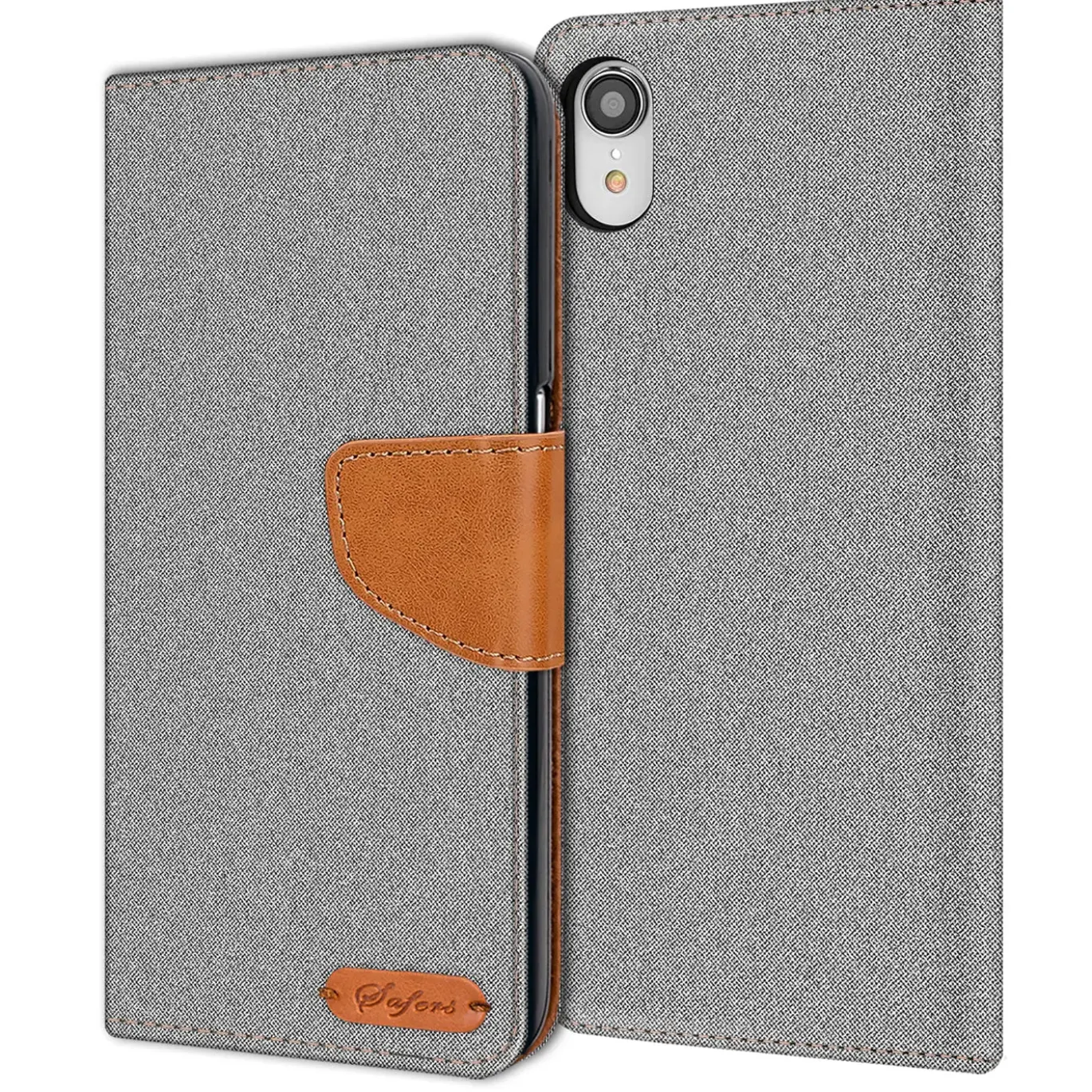 iPhone XR - Jeanslook Klapphülle mit Kartenfach