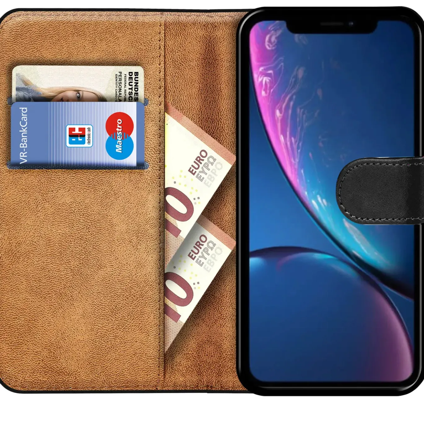 iPhone XR - Klapphülle mit Kartenfächern