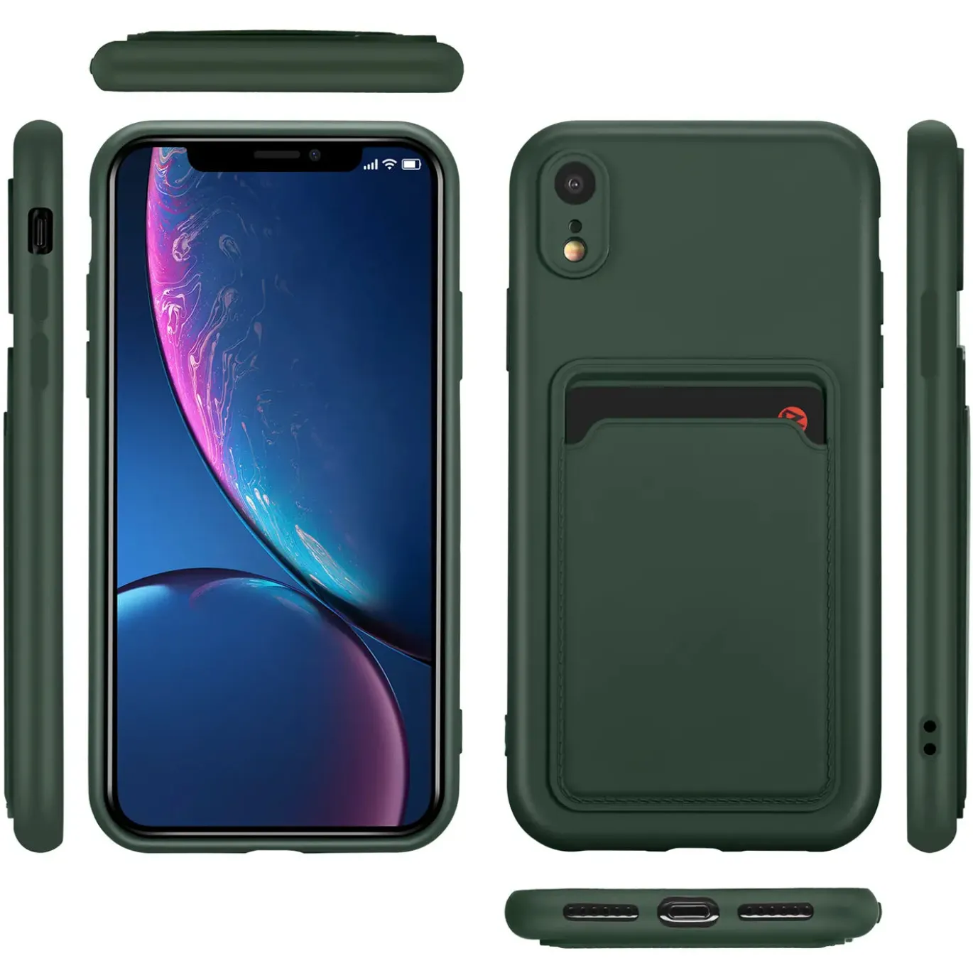 iPhone XR - Silikonhülle mit Kartenfach & Kameraschutz