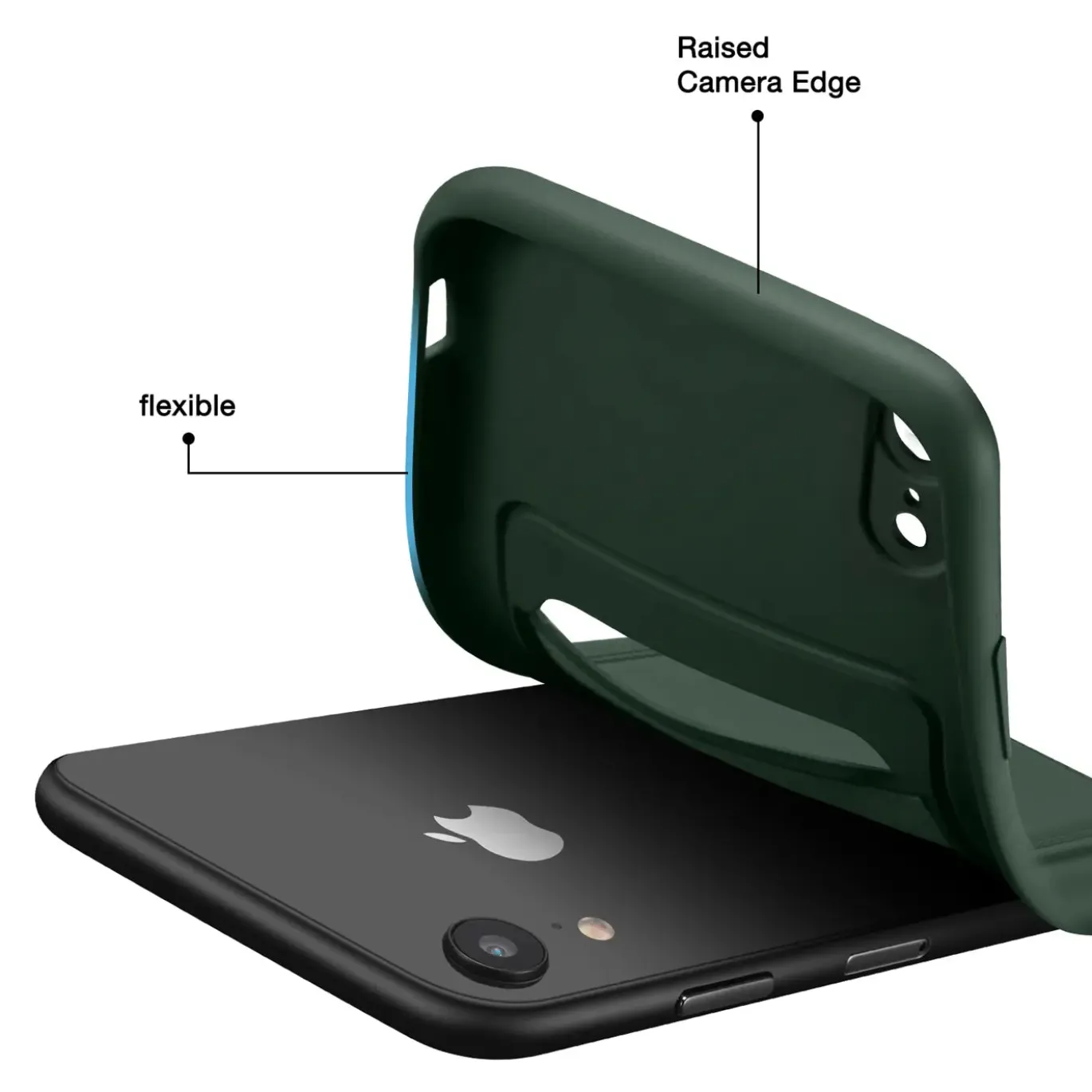iPhone XR - Silikonhülle mit Kartenfach & Kameraschutz
