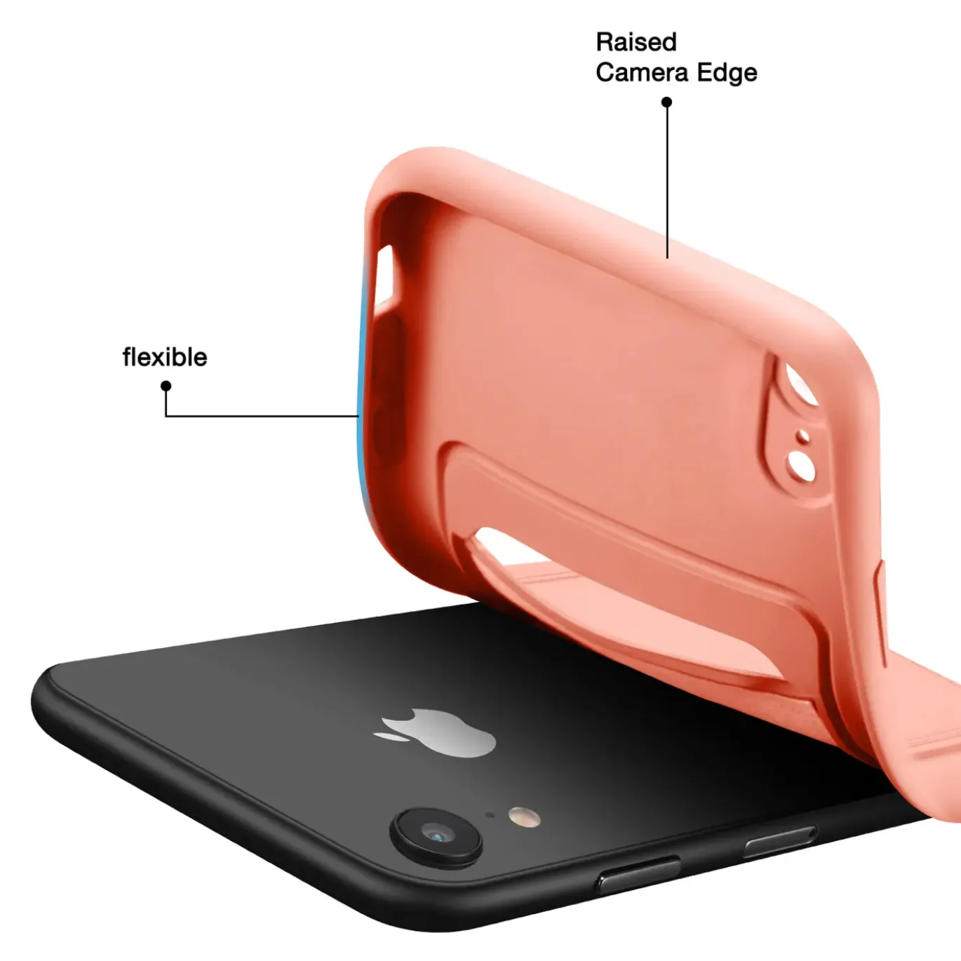 iPhone XR - Silikonhülle mit Kartenfach & Kameraschutz