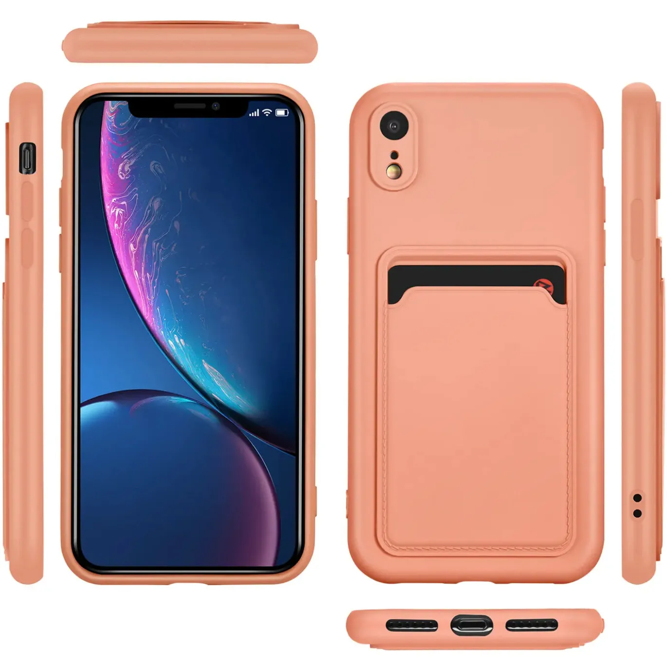 iPhone XR - Silikonhülle mit Kartenfach & Kameraschutz