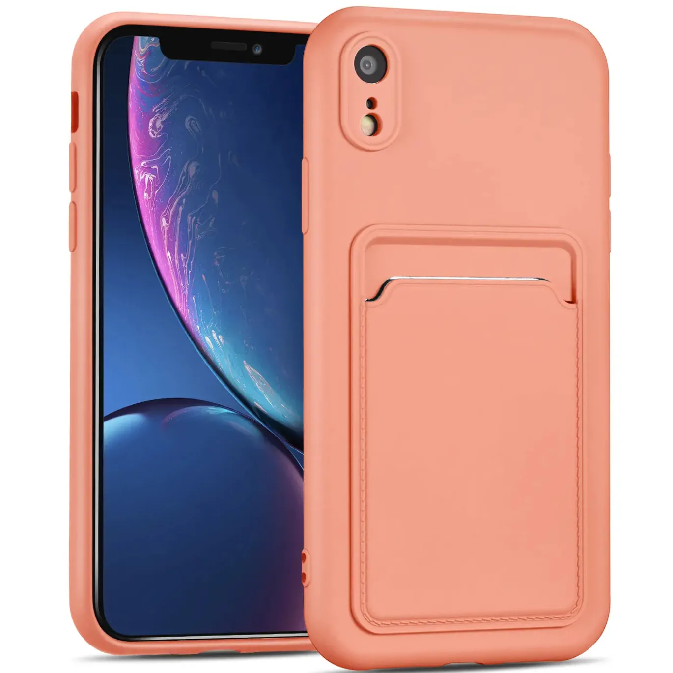 iPhone XR - Silikonhülle mit Kartenfach & Kameraschutz