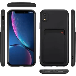 iPhone XR - Silikonhülle mit Kartenfach & Kameraschutz