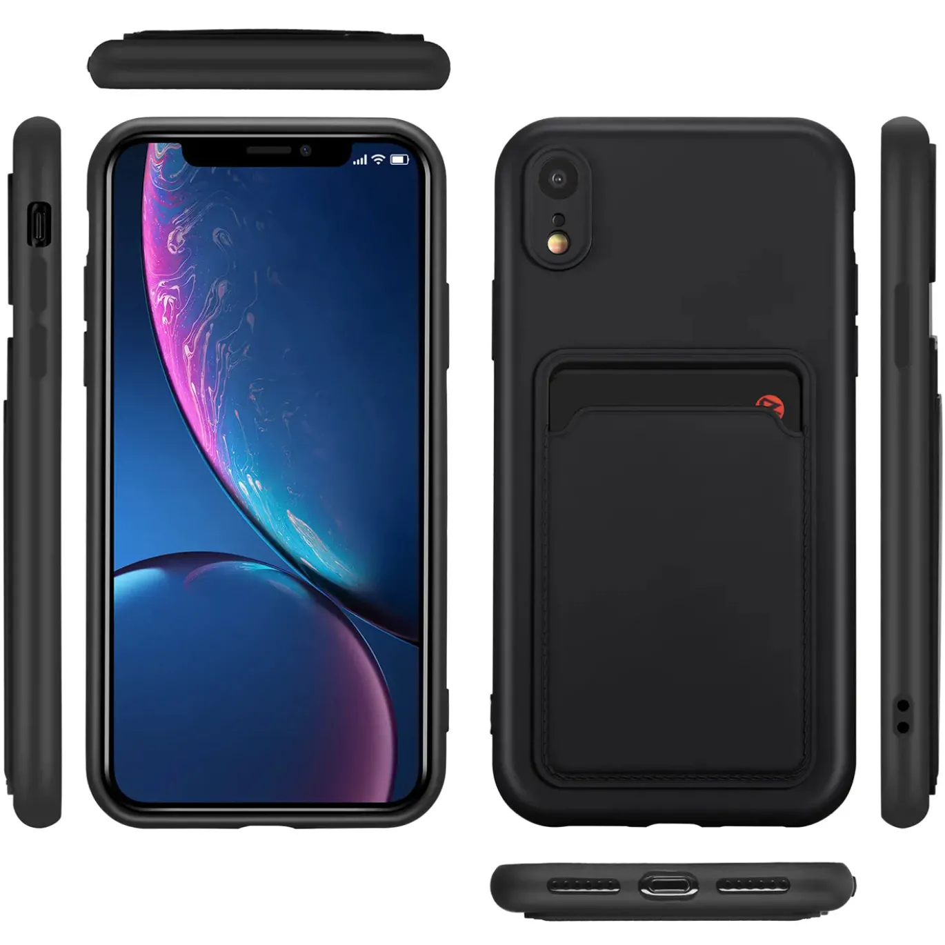iPhone XR - Silikonhülle mit Kartenfach & Kameraschutz