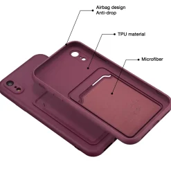 iPhone XR - Silikonhülle mit Kartenfach & Kameraschutz