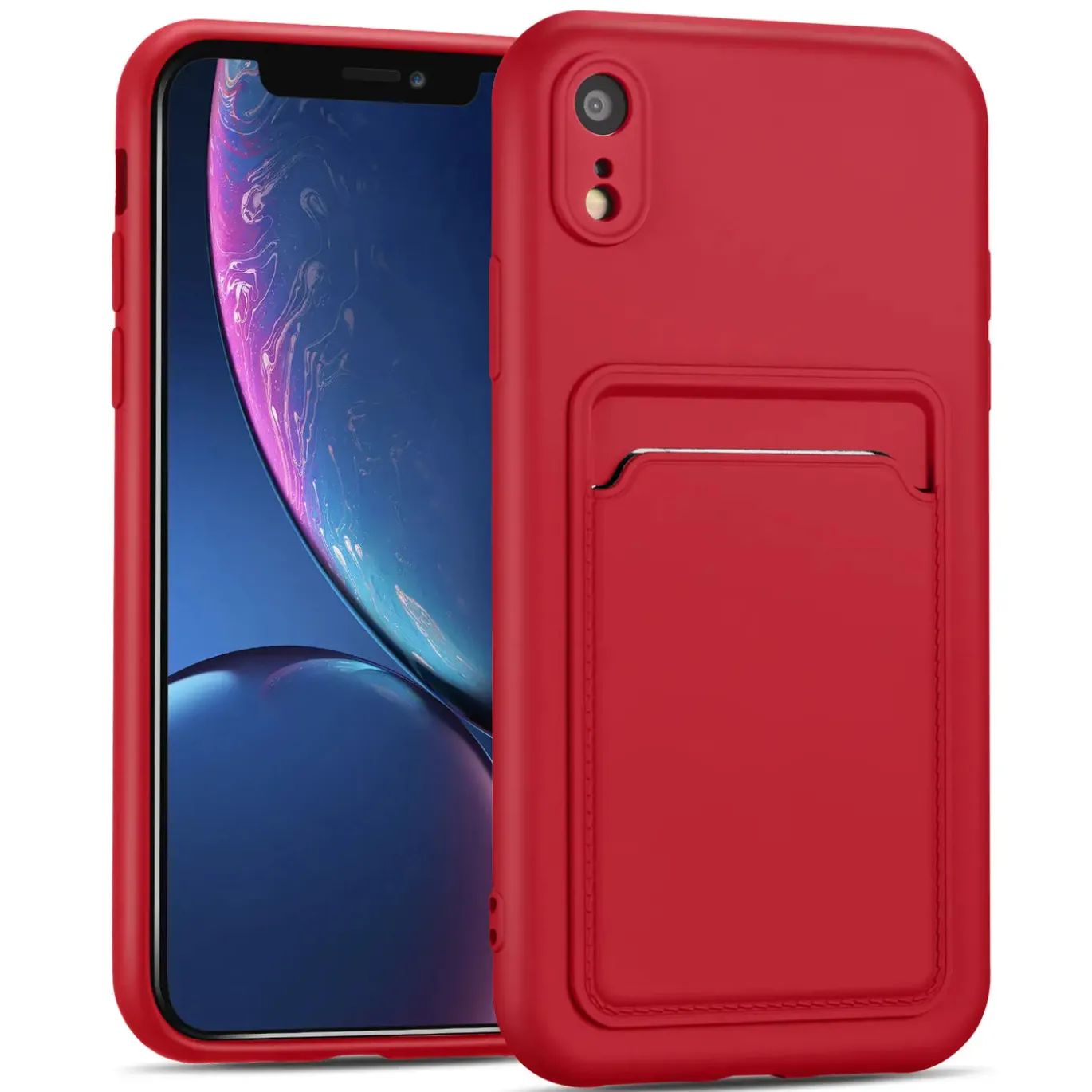 iPhone XR - Silikonhülle mit Kartenfach & Kameraschutz