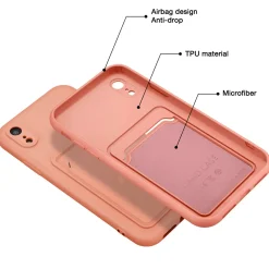 iPhone XR - Silikonhülle mit Kartenfach & Kameraschutz