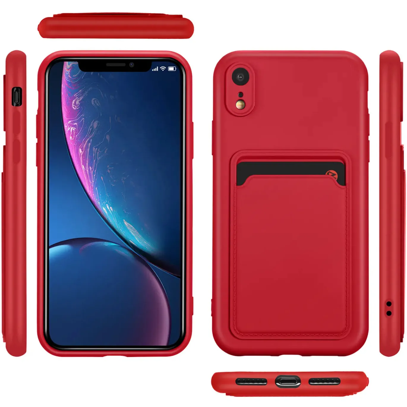 iPhone XR - Silikonhülle mit Kartenfach & Kameraschutz