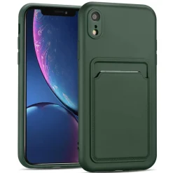 iPhone XR - Silikonhülle mit Kartenfach & Kameraschutz
