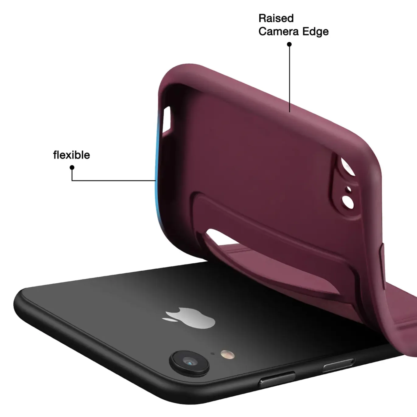 iPhone XR - Silikonhülle mit Kartenfach & Kameraschutz