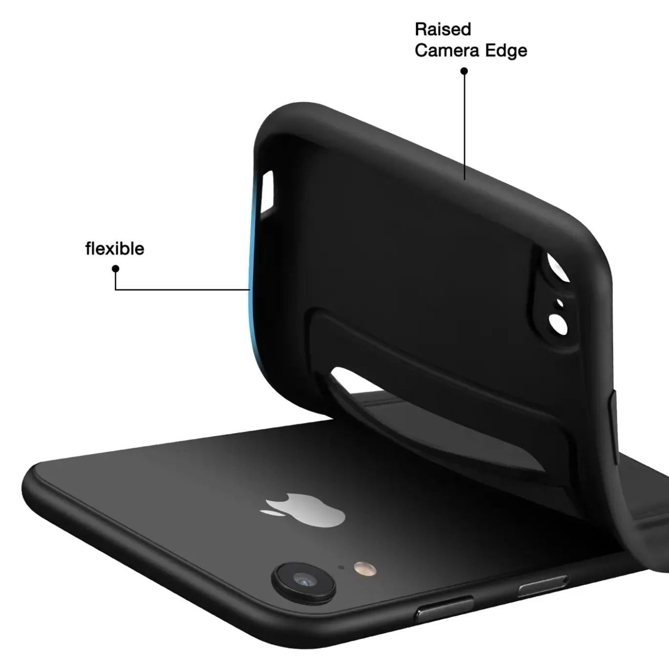 iPhone XR - Silikonhülle mit Kartenfach & Kameraschutz